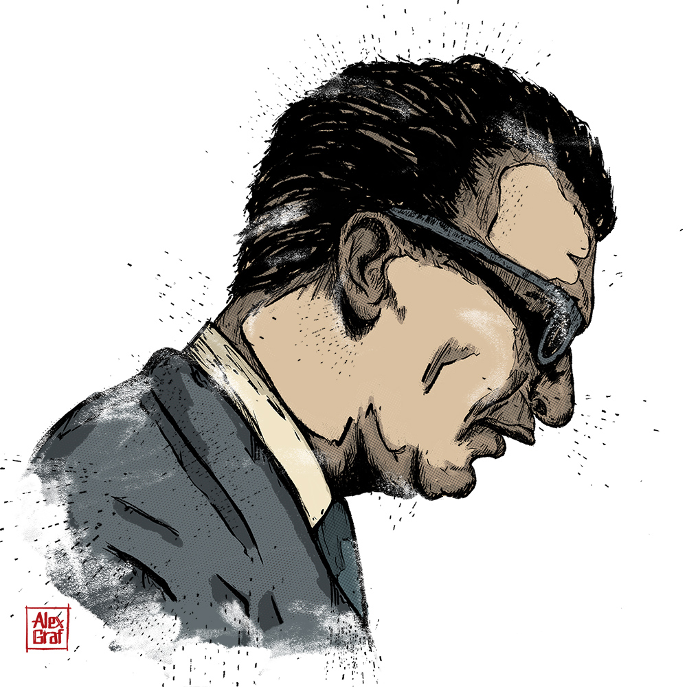 Dave Bruebeck Portrait Musiker Illustration 