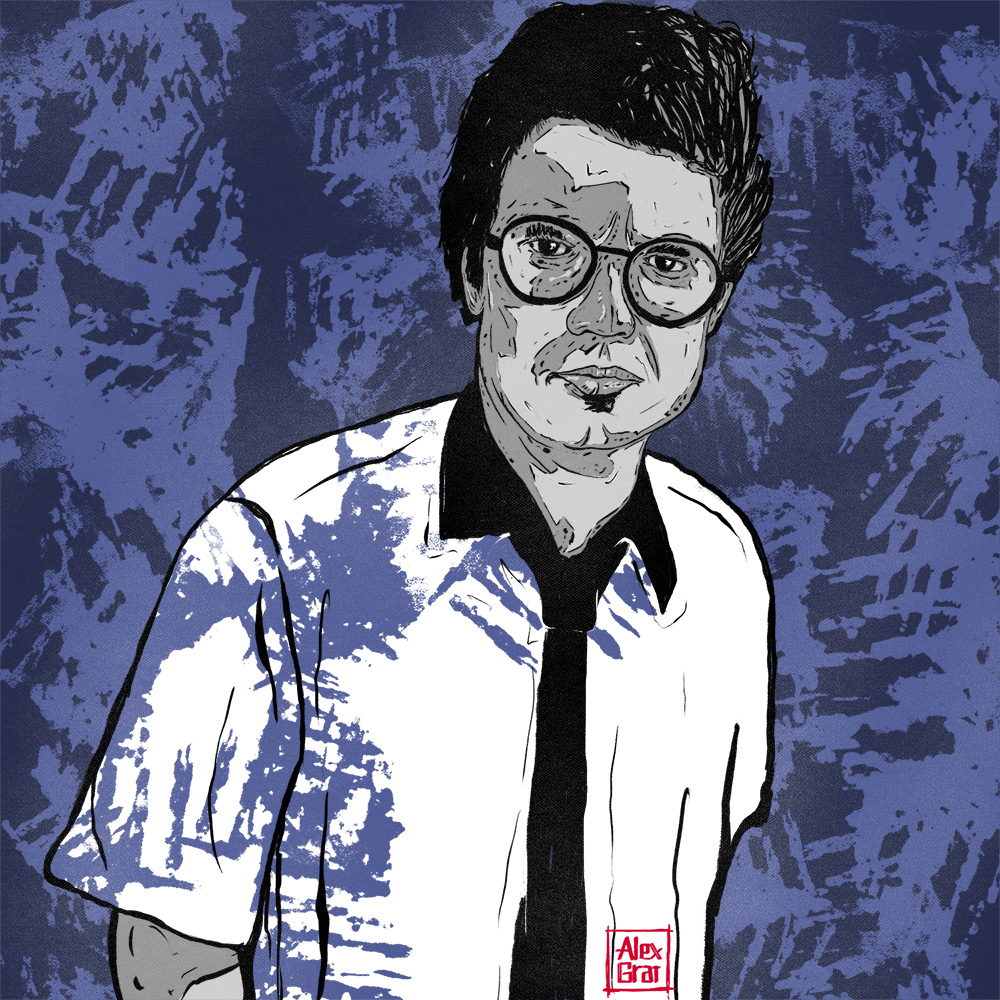 Charlie Haden Jazz Musician Illustration 