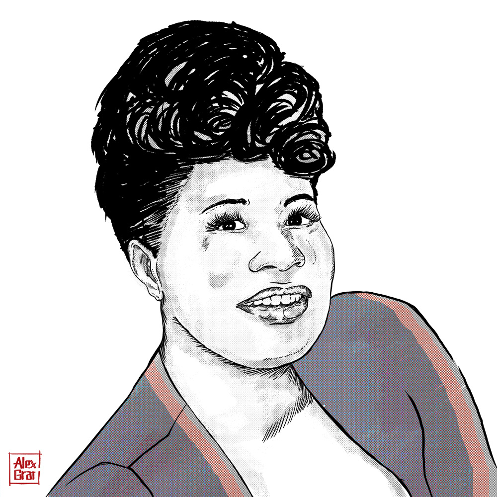 Ella Fitzgerald Jazz Singer Illustration 