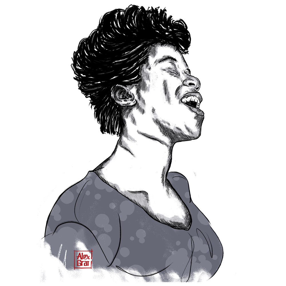 Sarah Vaughan Jazz Singer Drawing 