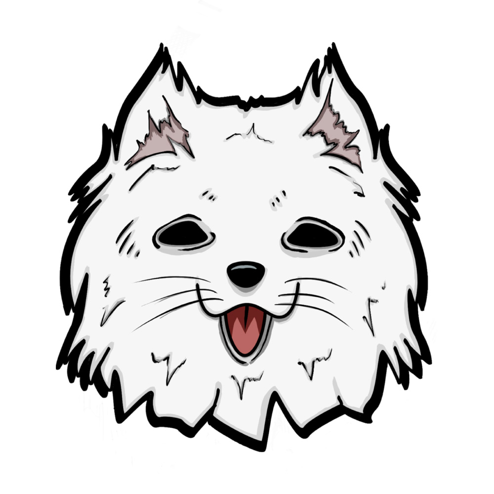 happy dog samoyed illlustration 