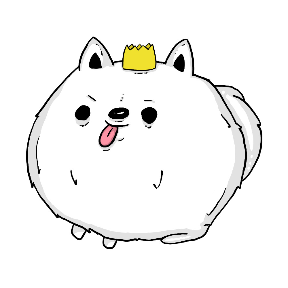 frecher König Samojede Zeichnung 