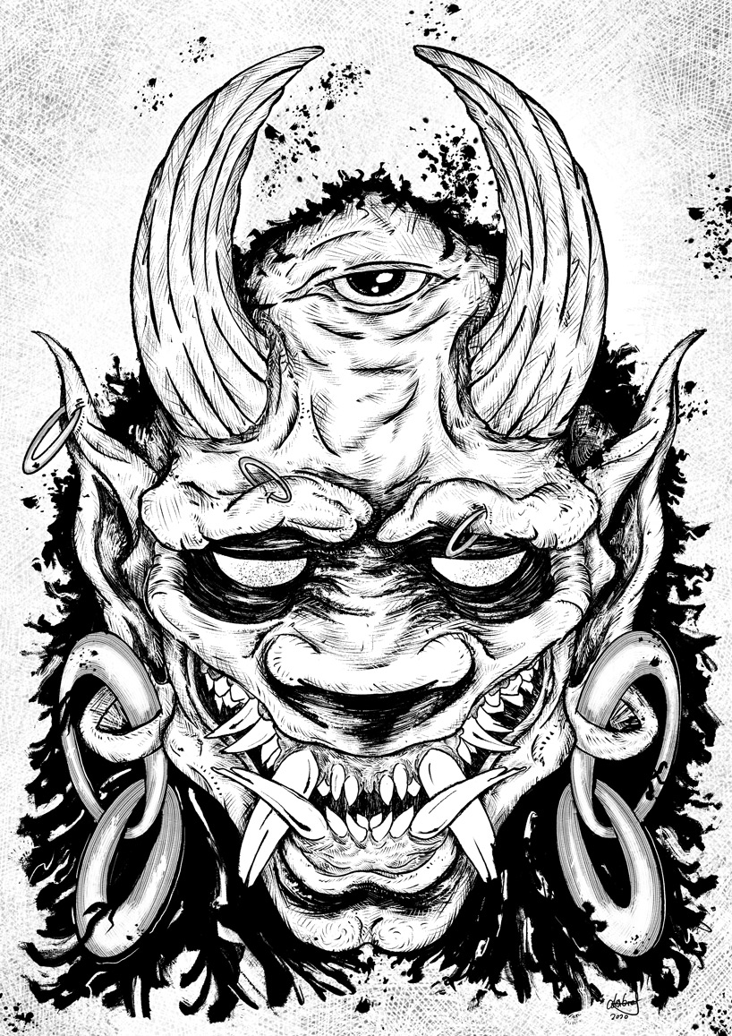 illustration oni yokai 