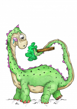 Brontosaurus Dino Illustation cute comic 