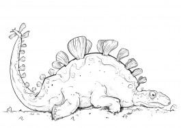 Stegosauru Dino Illustation cute comic 