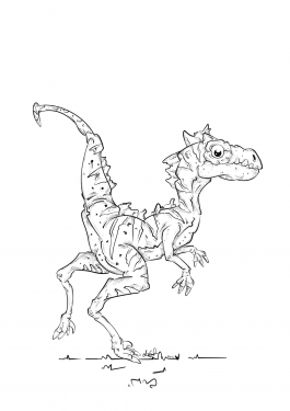 Veloceraptor Dino Illustation cute comic 