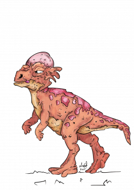 pachycephalosauru Dino Illustation cute comic 