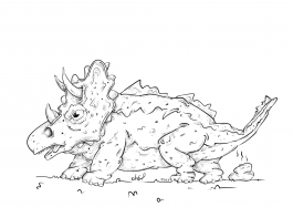 Triceratops Dino Illustation cute comic 