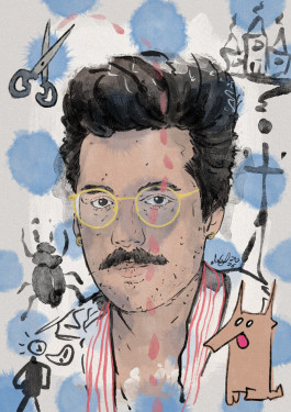 portrait drawing of the author Ozan Zakariya Keskinkılıç 