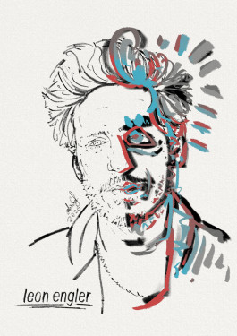 portrait drawing of the author leon engler 