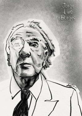 portrait of the author Jorge Luis Borges 